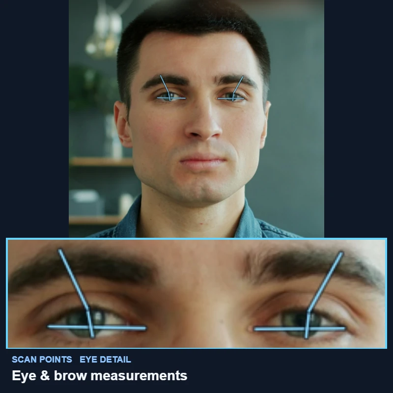 The eye shape and lid points the hunter eyes test reads drawn on a demo portrait